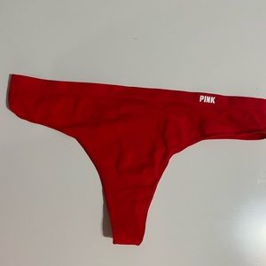 Brand new red color, pink undies. PINK UNDERWEAR